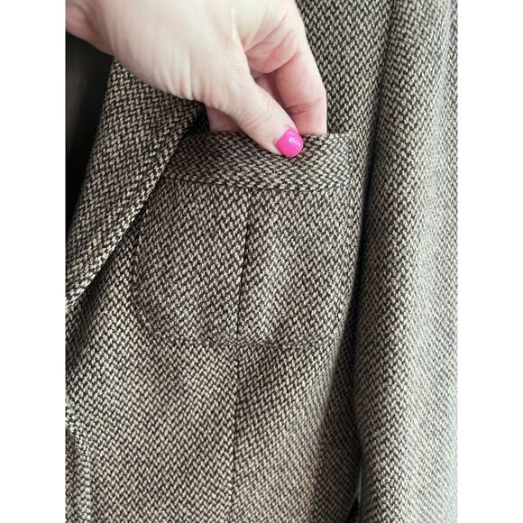 CHAPS Vintage Herringbone Wool Blend Equestrian Blazer Jacket - Picture 5 of 13